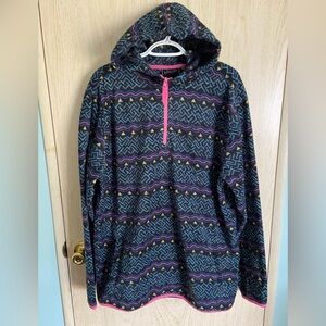 VALOR COLLECTION Hoodie Sweatshirt Multicolor Fair Isle Long Sleeve Large VTG